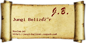Jungi Belizár névjegykártya